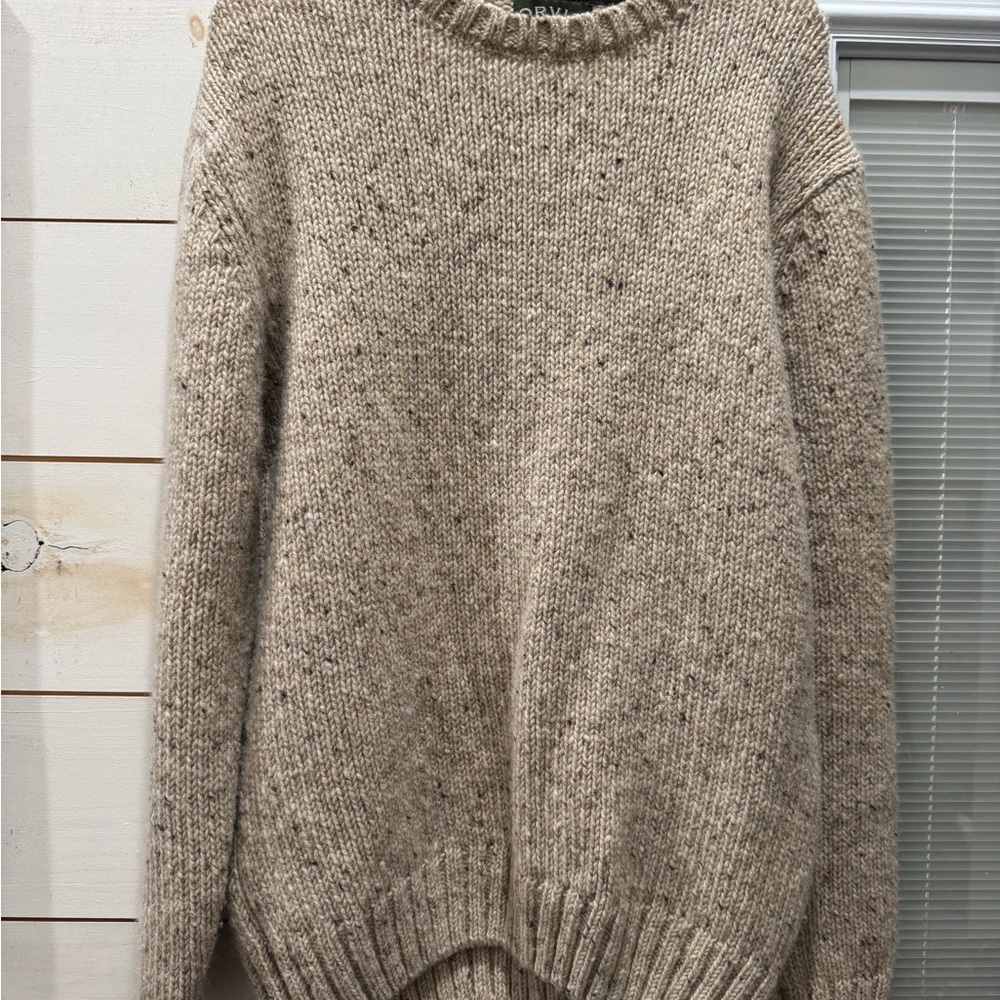 Orvis Beige and Brown Knit Sweater